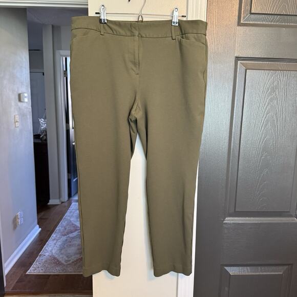 Liz Claiborne Womens Size 14 Green Casual Pants Office Mid-Rise Timeless Simple - Picture 1 of 11